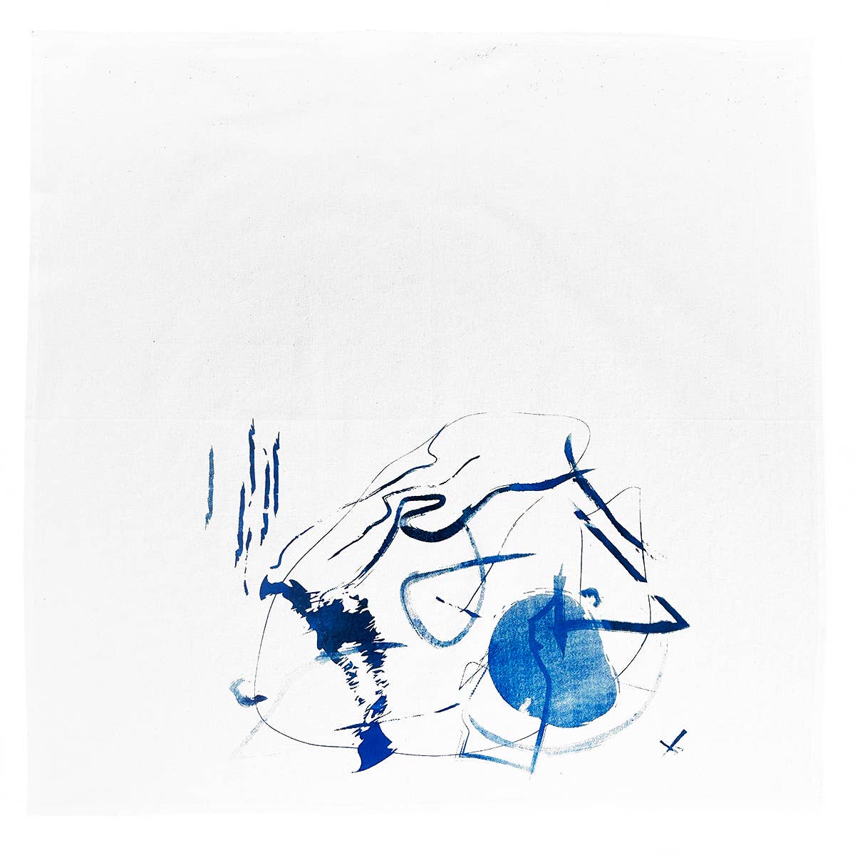 Abstract Design Tea Towel in Black and Unbleached Cotton by Gifthorse Handmade-GIFTHORSE HANDMADE-Idlewild