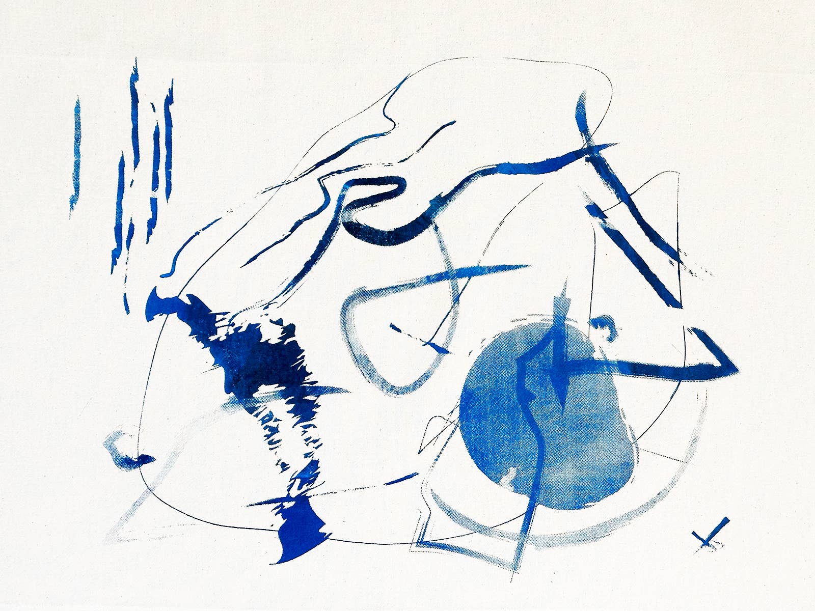 Abstract Design Tea Towel in Black and Unbleached Cotton by Gifthorse Handmade-GIFTHORSE HANDMADE-Idlewild