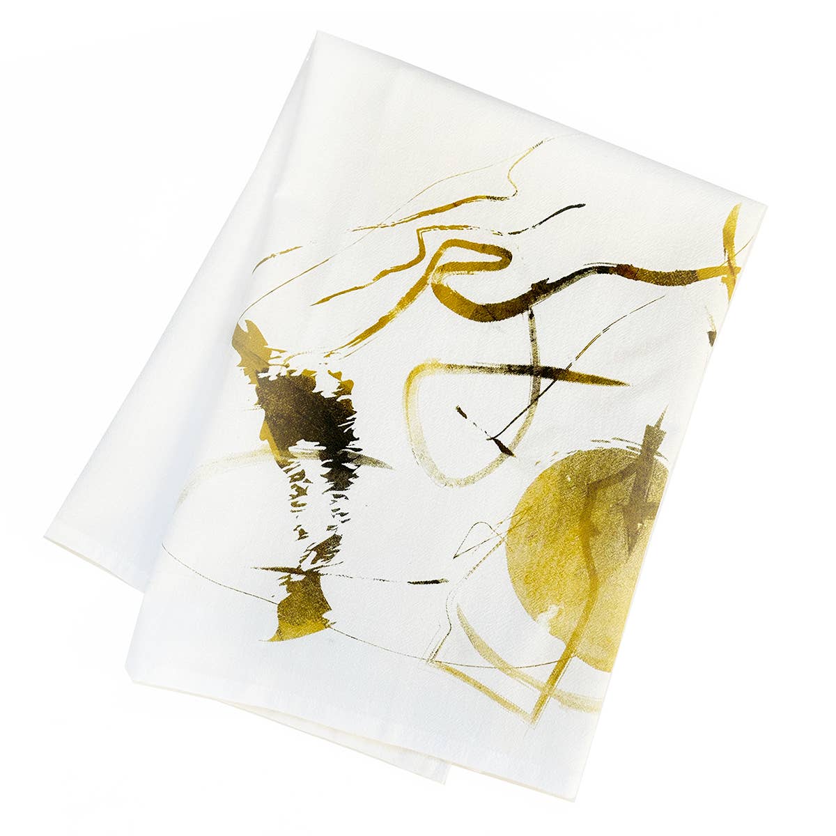 Abstract Design Tea Towel in Black and Unbleached Cotton by Gifthorse Handmade-GIFTHORSE HANDMADE-Idlewild