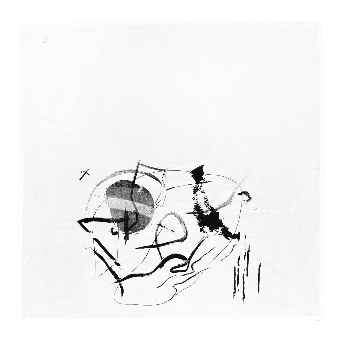 Abstract Design Tea Towel in Black and Unbleached Cotton by Gifthorse Handmade-GIFTHORSE HANDMADE-Idlewild