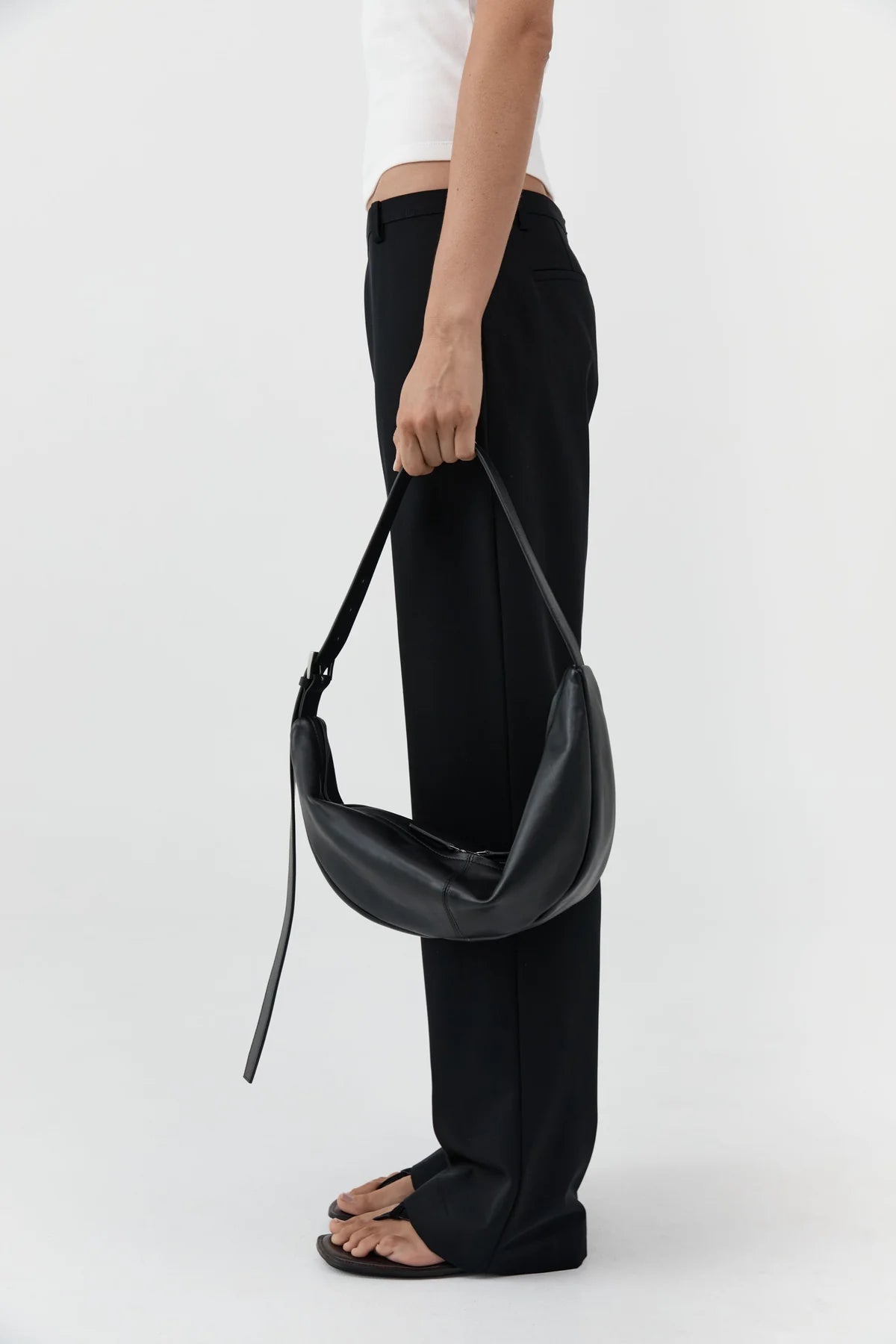Adjustable Slim Crescent Bag in Black by St. Agni-St. Agni-Idlewild-Cincinnati