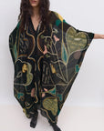 Agave Love Letter Caftan in Black by Rodebjer - Idlewild