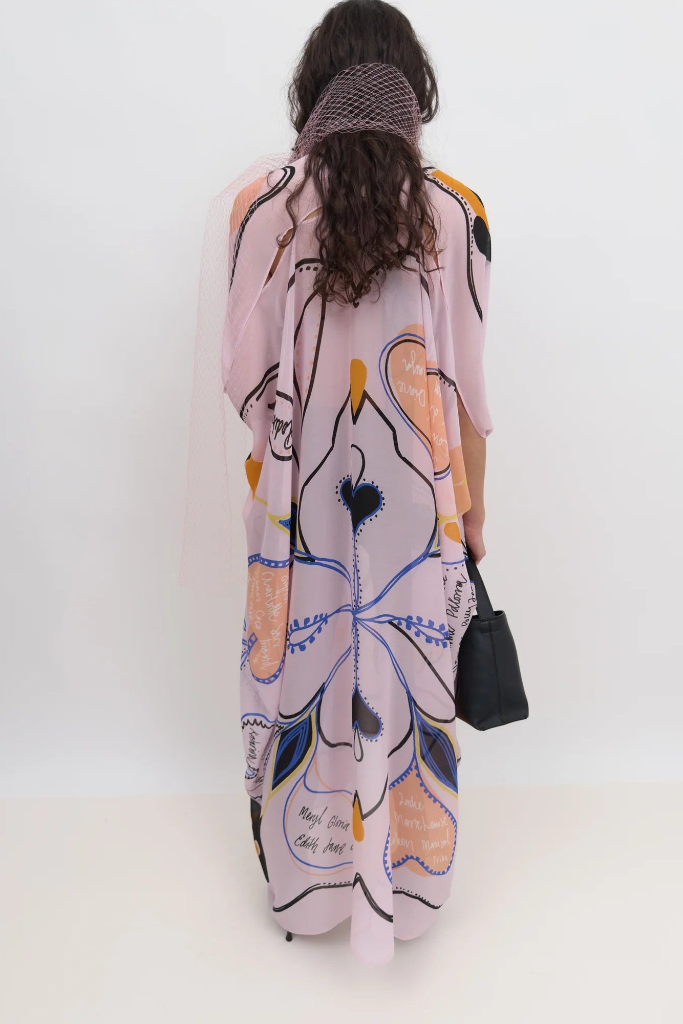 Agave Love Letter Caftan in Clouds Pink by Rodebjer - Idlewild