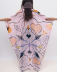 Agave Love Letter Caftan in Clouds Pink by Rodebjer - Idlewild