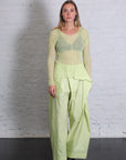 Akimbo Pants in Light Green by Issey Miyake-Bottoms-Issey Miyake-Idlewild