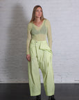 Akimbo Pants in Light Green by Issey Miyake-Bottoms-Issey Miyake-Idlewild