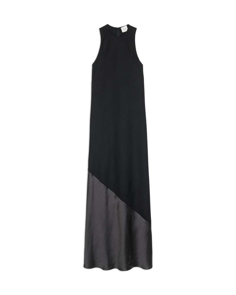 Wool &amp; Satin Dress in Nero by Alysi
