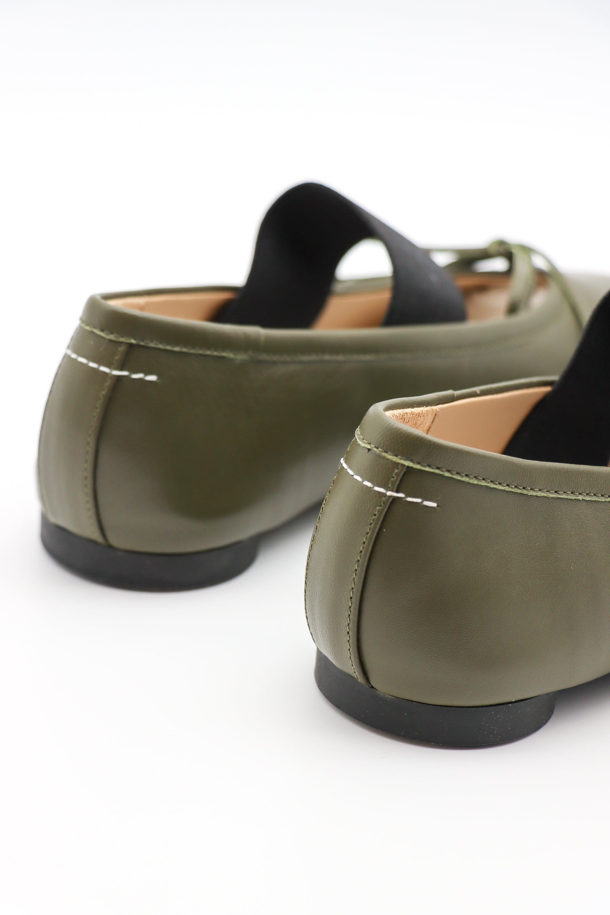 Anatomic Numeric Ballerinas in Green by MM6 Maison Margiela-MM6-Idlewild-Cincinnati