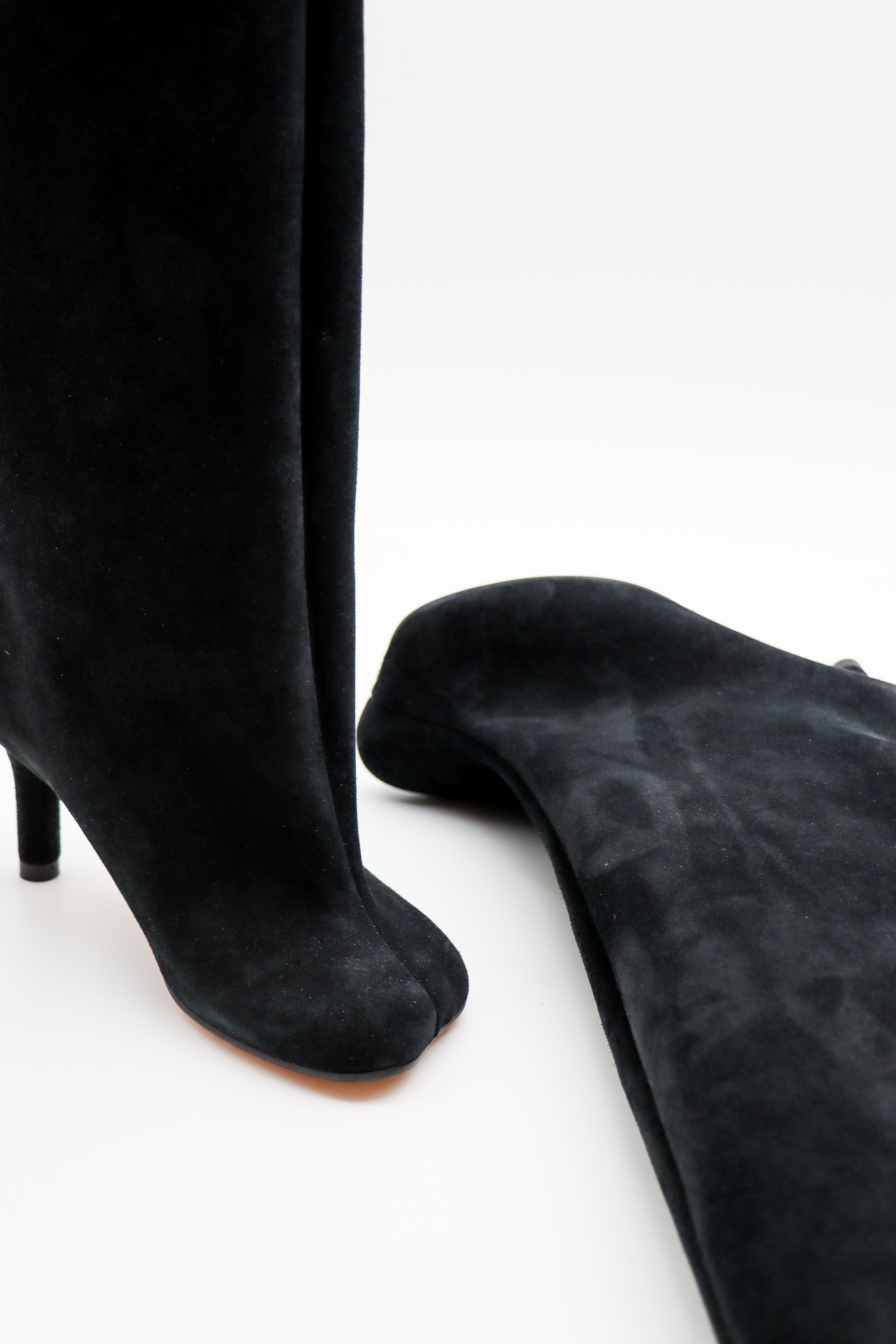 Anatomic Slip-on Suede Boots in Black by MM6 Maison Margiela