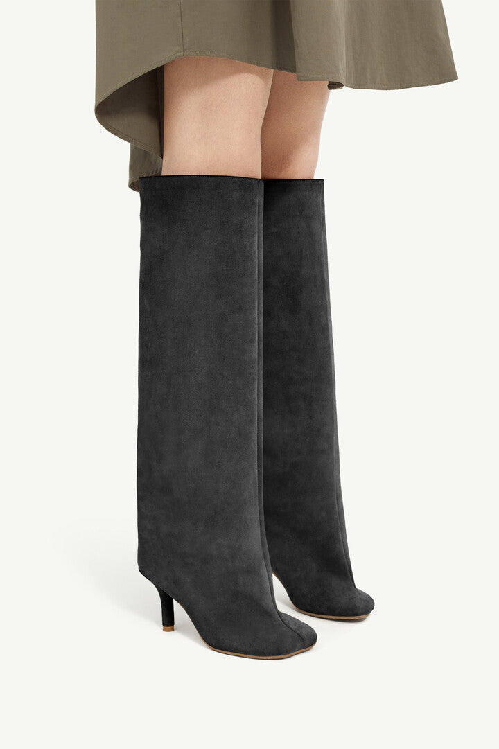 Anatomic Slip-on Suede Boots in Black by MM6 Maison Margiela-MM6-Idlewild