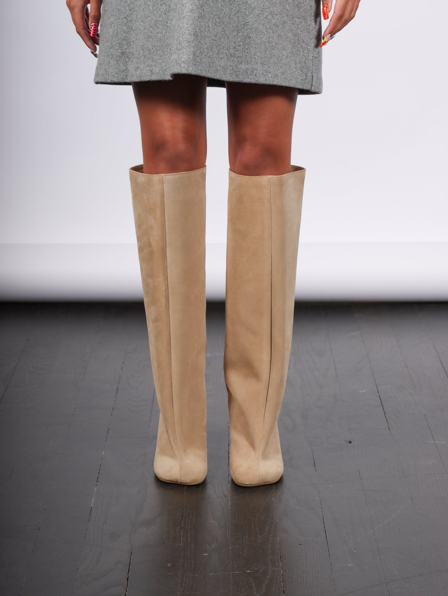 Anatomic Slip-on Suede Boots in Incense by MM6 Maison Margiela