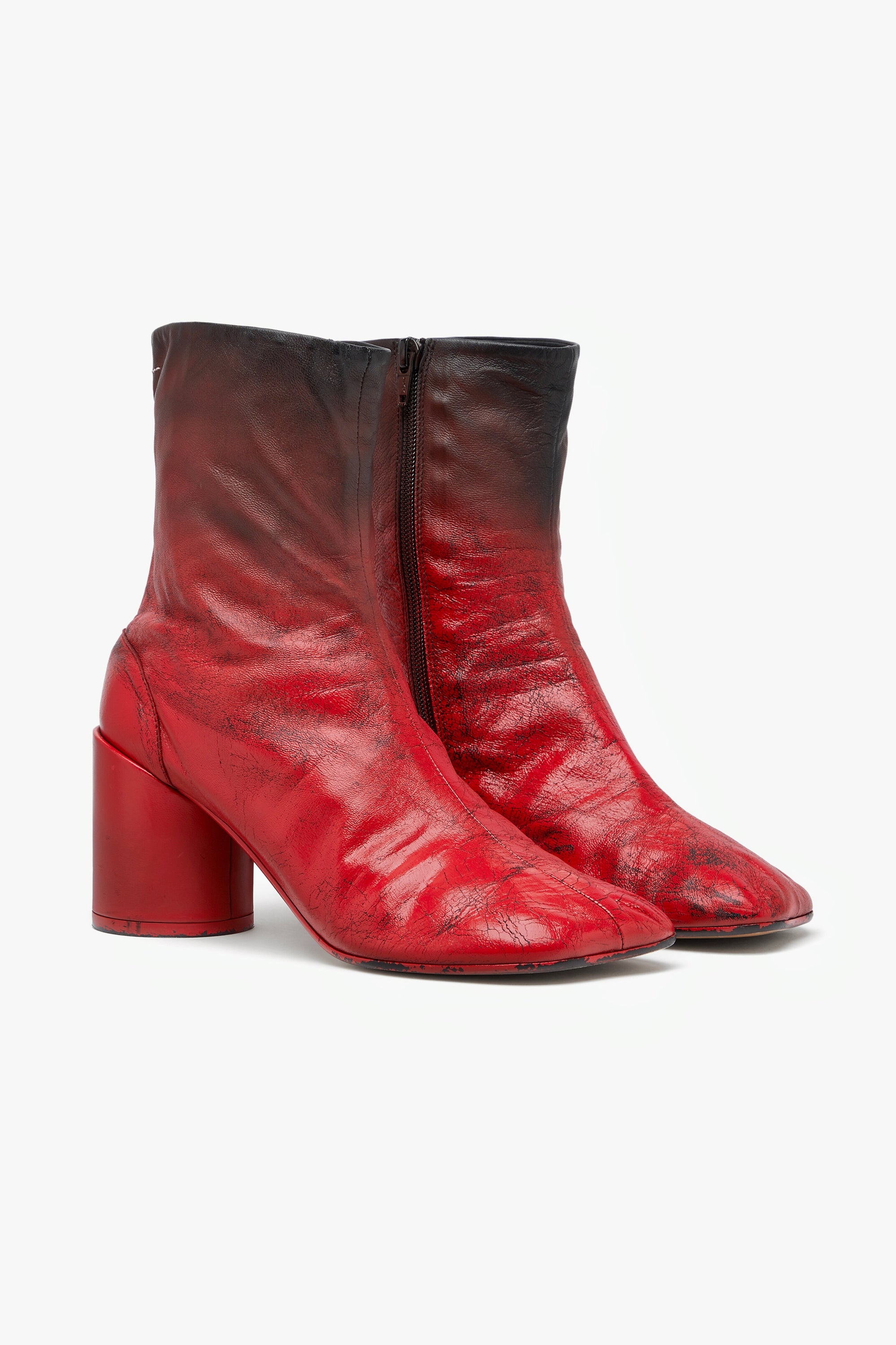 Ankle Boot in Red Paint by MM6 Maison Margiela-MM6-Idlewild