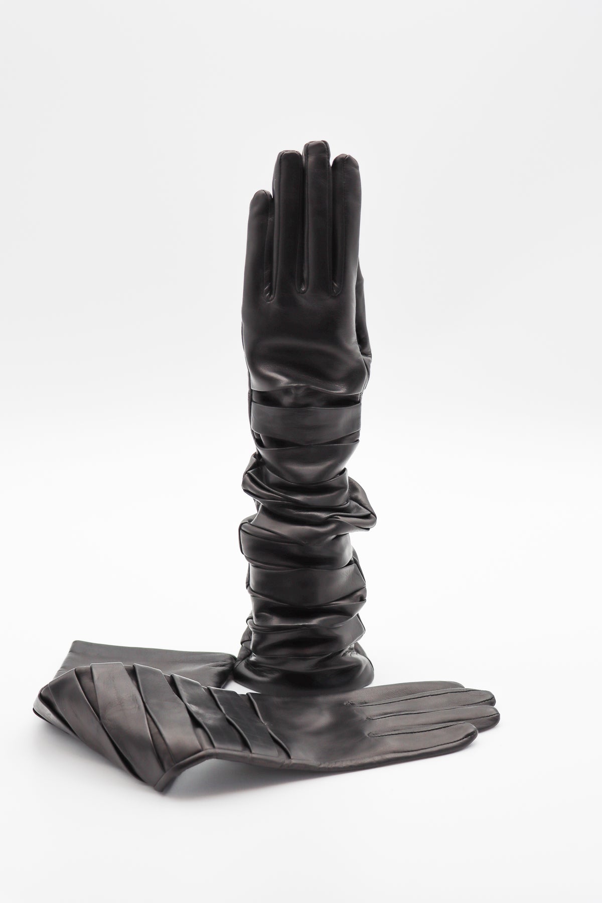 Applique Lambskin Silk Lined Gloves in Black by Gloves Forino 1899-Gloves Forino 1899-Idlewild-Cincinnati