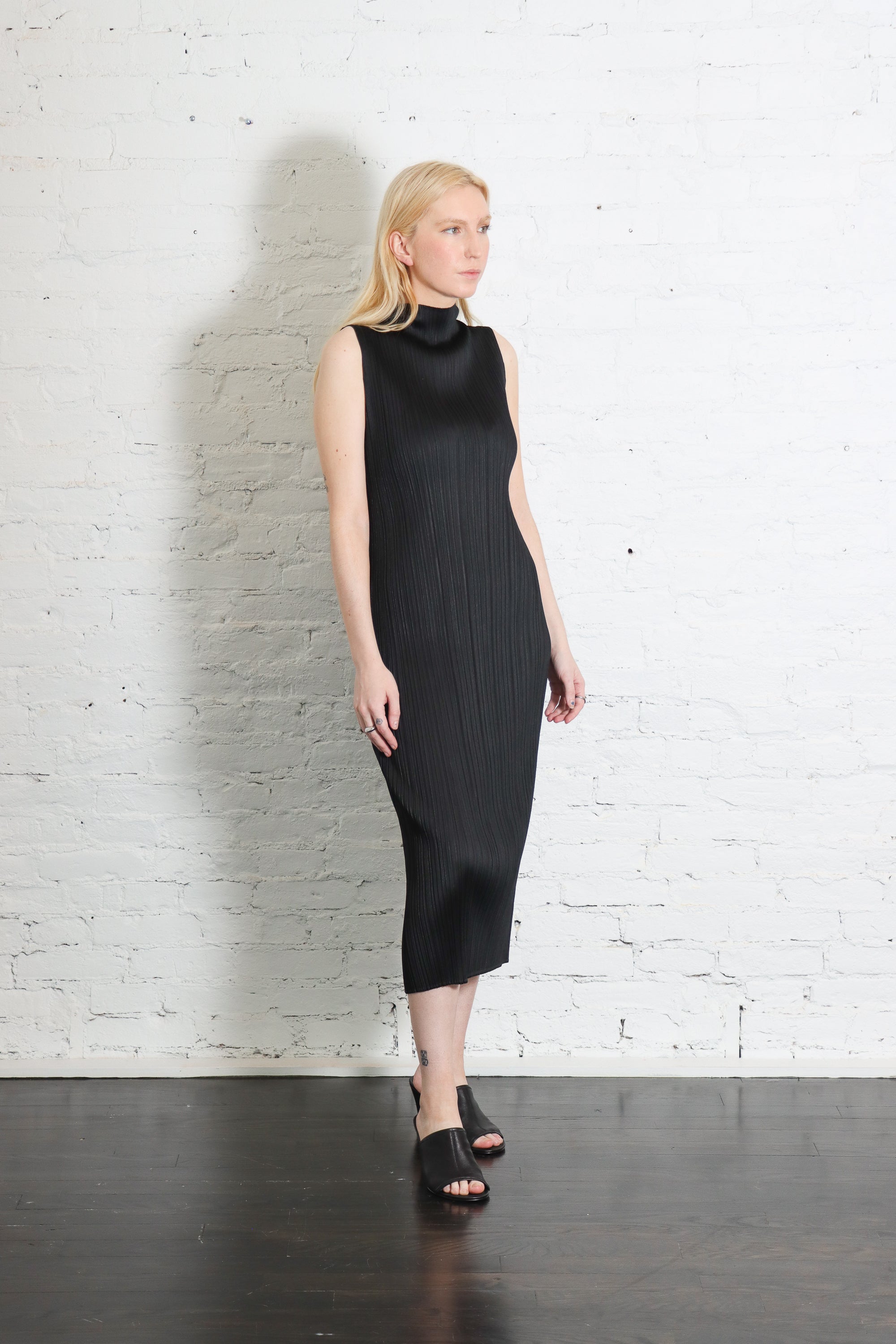 April Monthly Colors Dress in Black by Pleats Please Issey Miyake