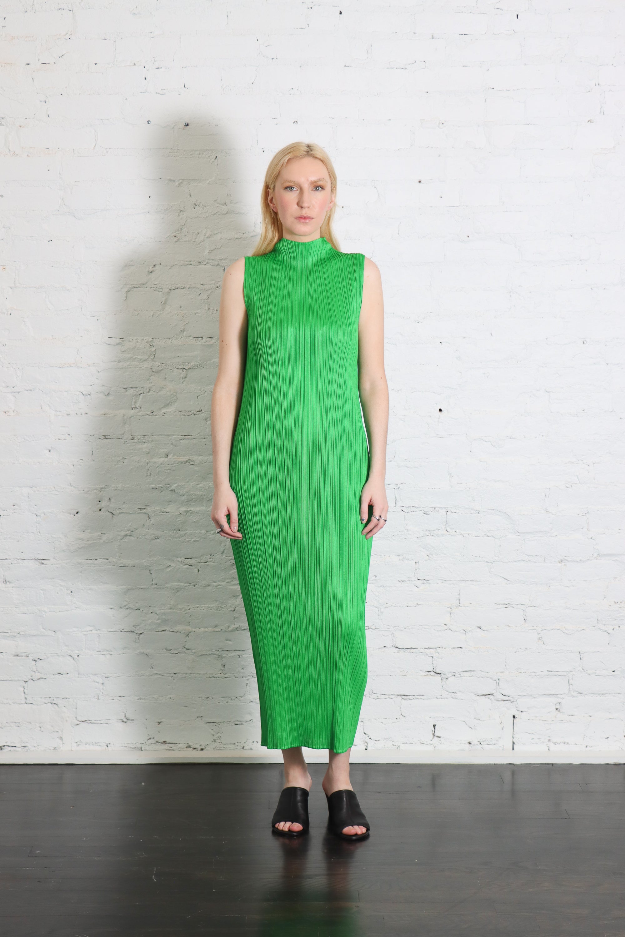 April Monthly Colors Dress in Green by Pleats Please Issey Miyake