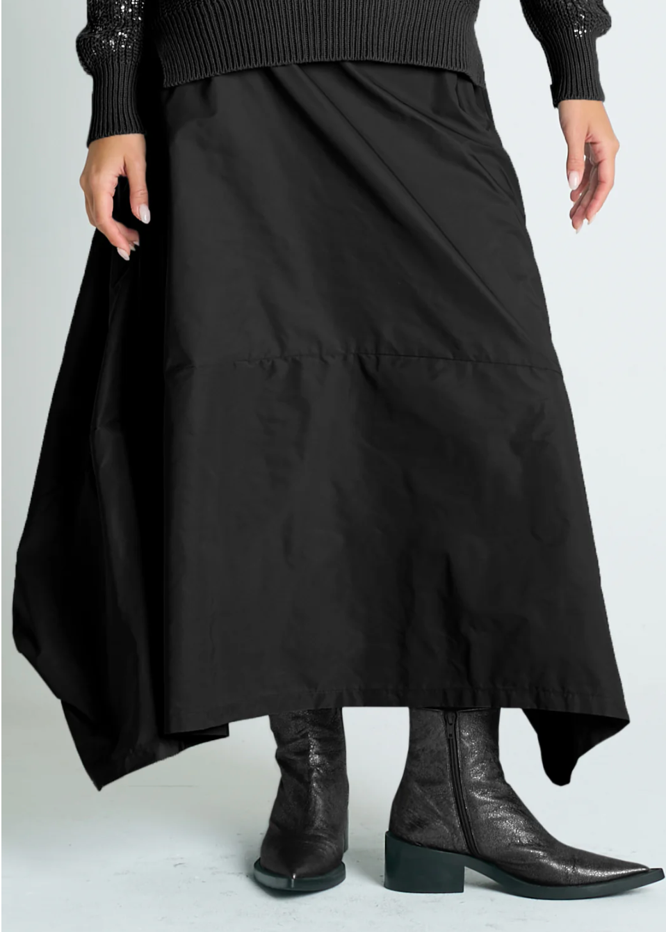 Architectural Nylon Skirt in Black by Planet-Planet-Idlewild-Cincinnati