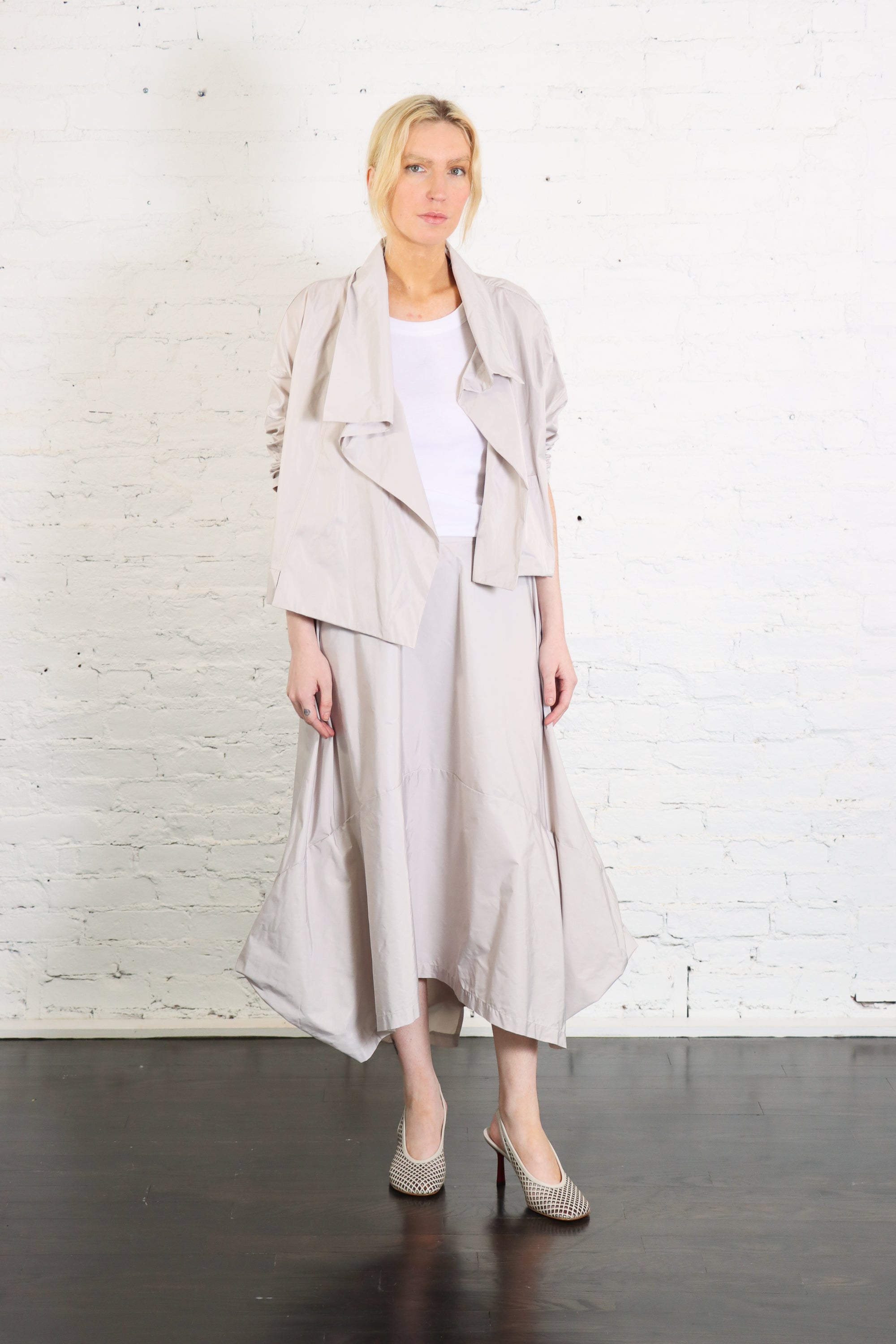Architectural Nylon Skirt in Putty by Planet-Planet-Idlewild-Cincinnati
