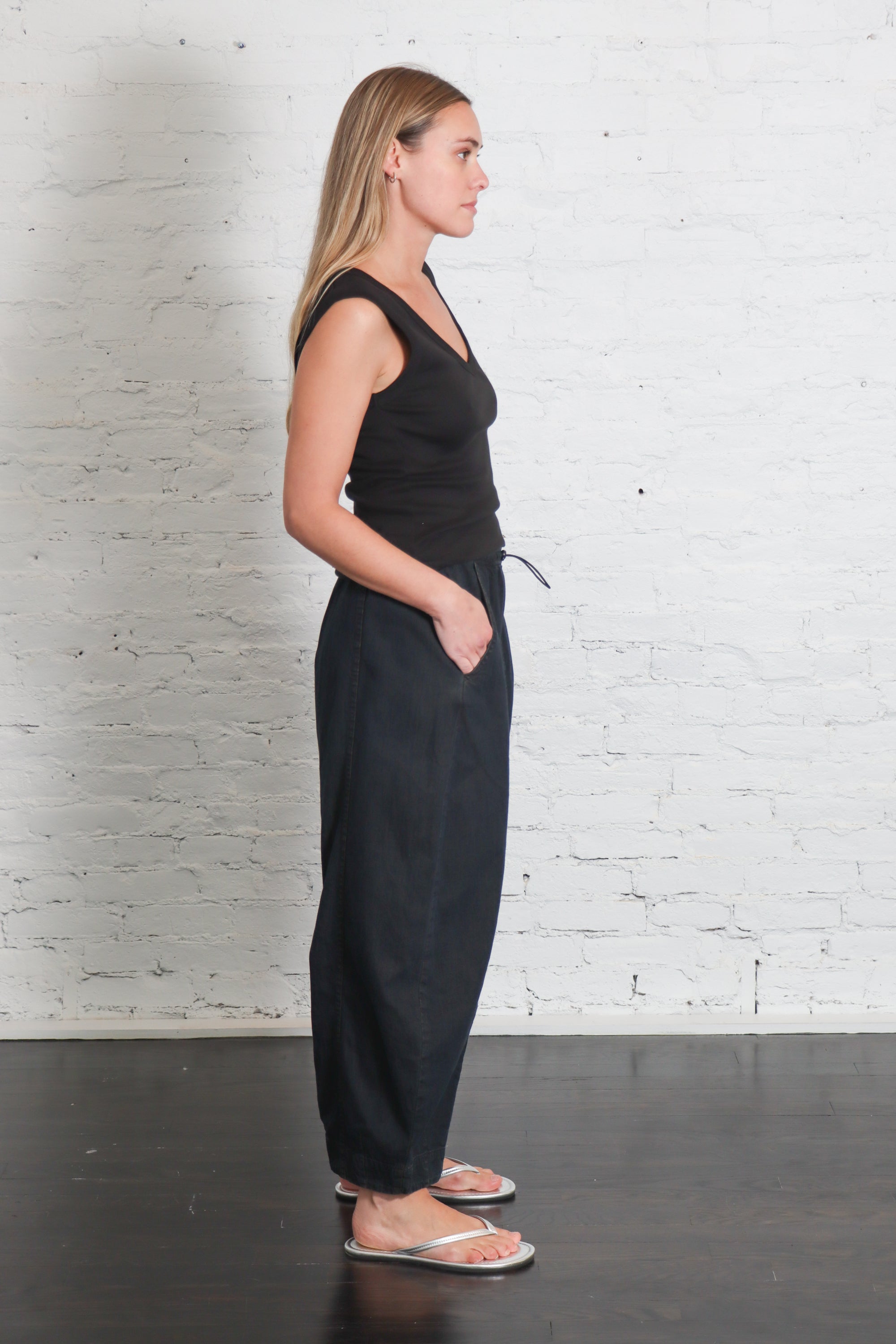 Organic Cotton 90's Top in Jet Black by St. Agni-St. Agni-Idlewild