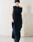 Asymmetrical Dress in Black by Dawei-Dresses-Dawei-Idlewild