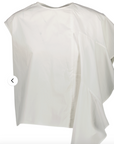 Asymmetrical Shirt in White by Dawei-Tops-Dawei-Idlewild