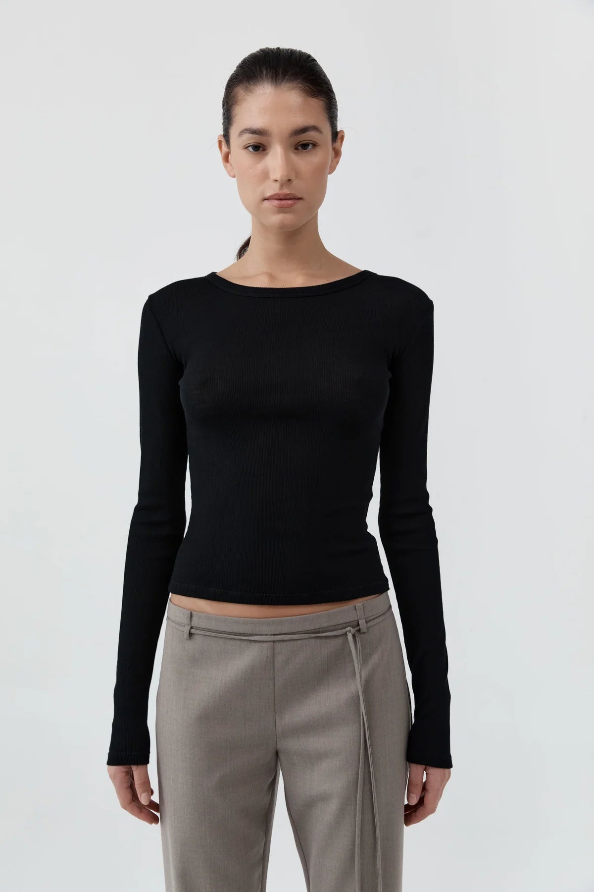 Baby Wool Long Sleeve Top in Black by St. Agni-St. Agni-Idlewild-Cincinnati