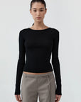 Baby Wool Long Sleeve Top in Black by St. Agni-St. Agni-Idlewild-Cincinnati