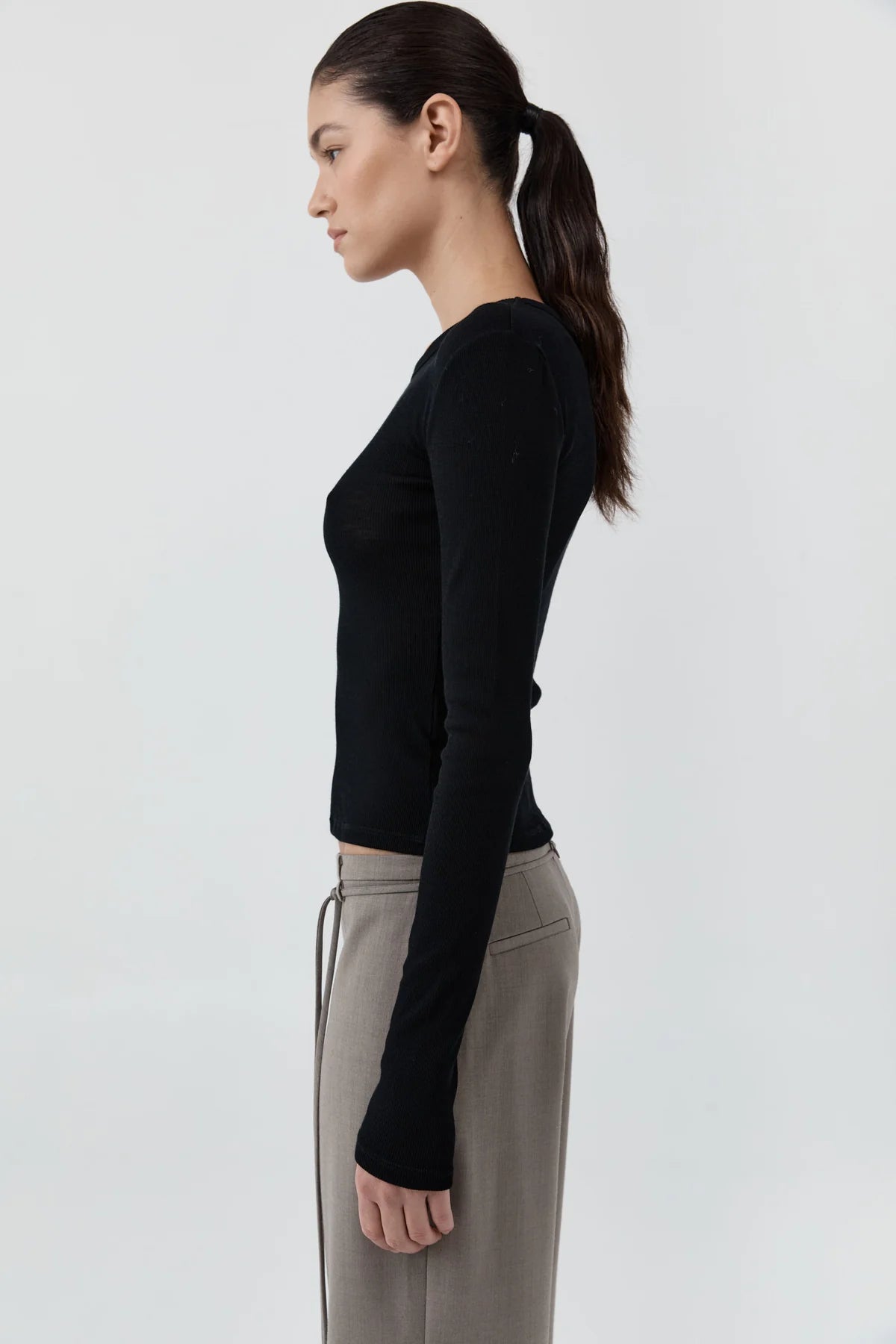 Baby Wool Long Sleeve Top in Black by St. Agni-St. Agni-Idlewild-Cincinnati