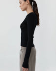 Baby Wool Long Sleeve Top in Black by St. Agni-St. Agni-Idlewild-Cincinnati