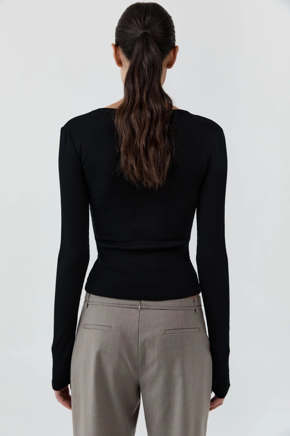 Baby Wool Long Sleeve Top in Black by St. Agni-St. Agni-Idlewild-Cincinnati