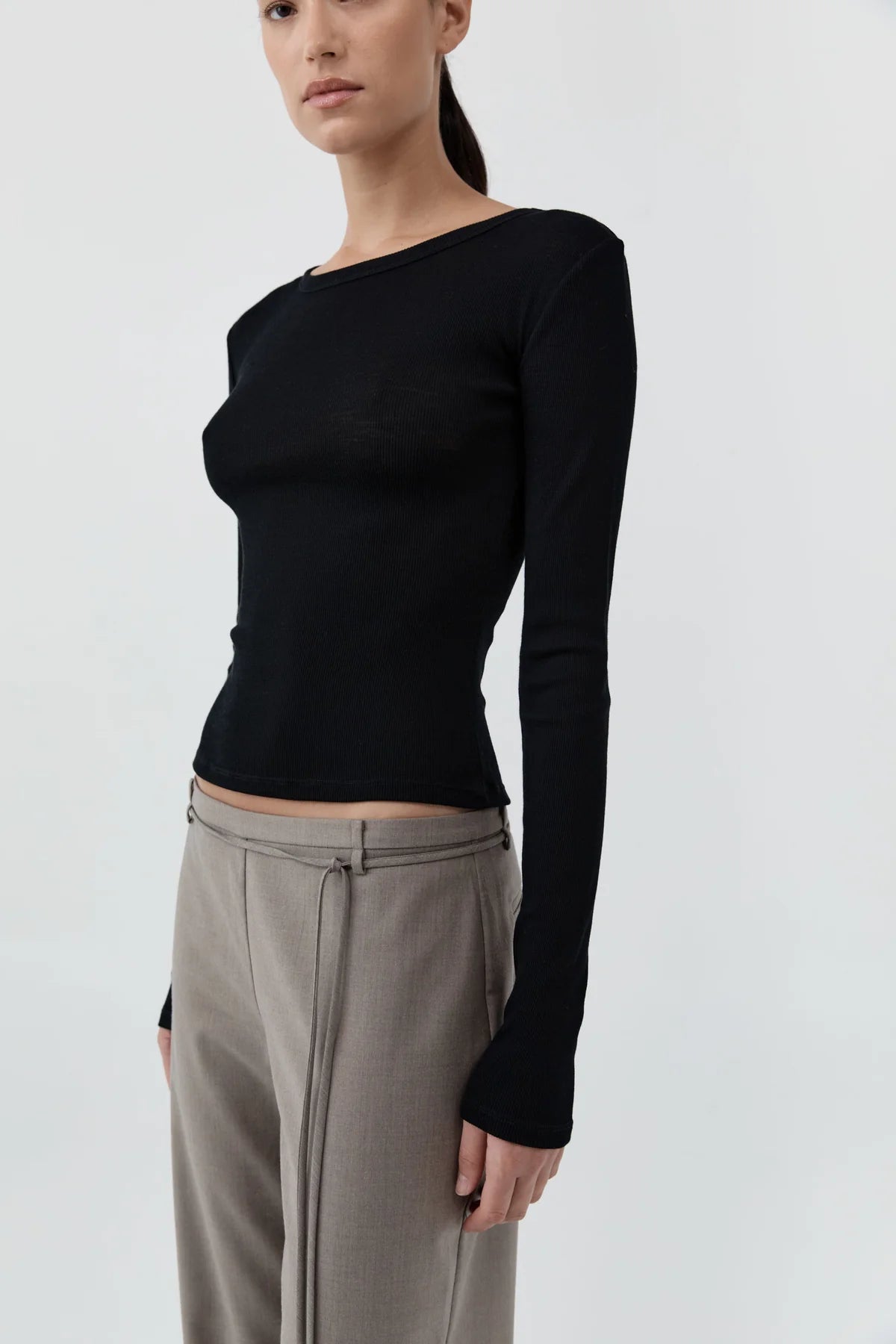 Baby Wool Long Sleeve Top in Black by St. Agni-St. Agni-Idlewild-Cincinnati