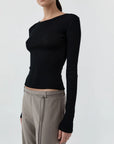 Baby Wool Long Sleeve Top in Black by St. Agni-St. Agni-Idlewild-Cincinnati