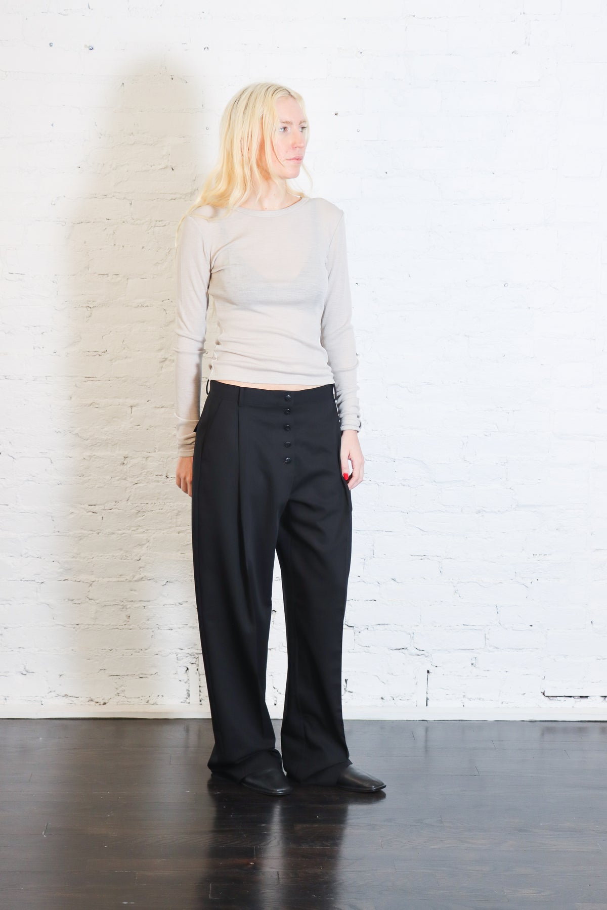 Baby Wool Long Sleeve Top in Soft Ash by St. Agni-St. Agni-Idlewild-Cincinnati