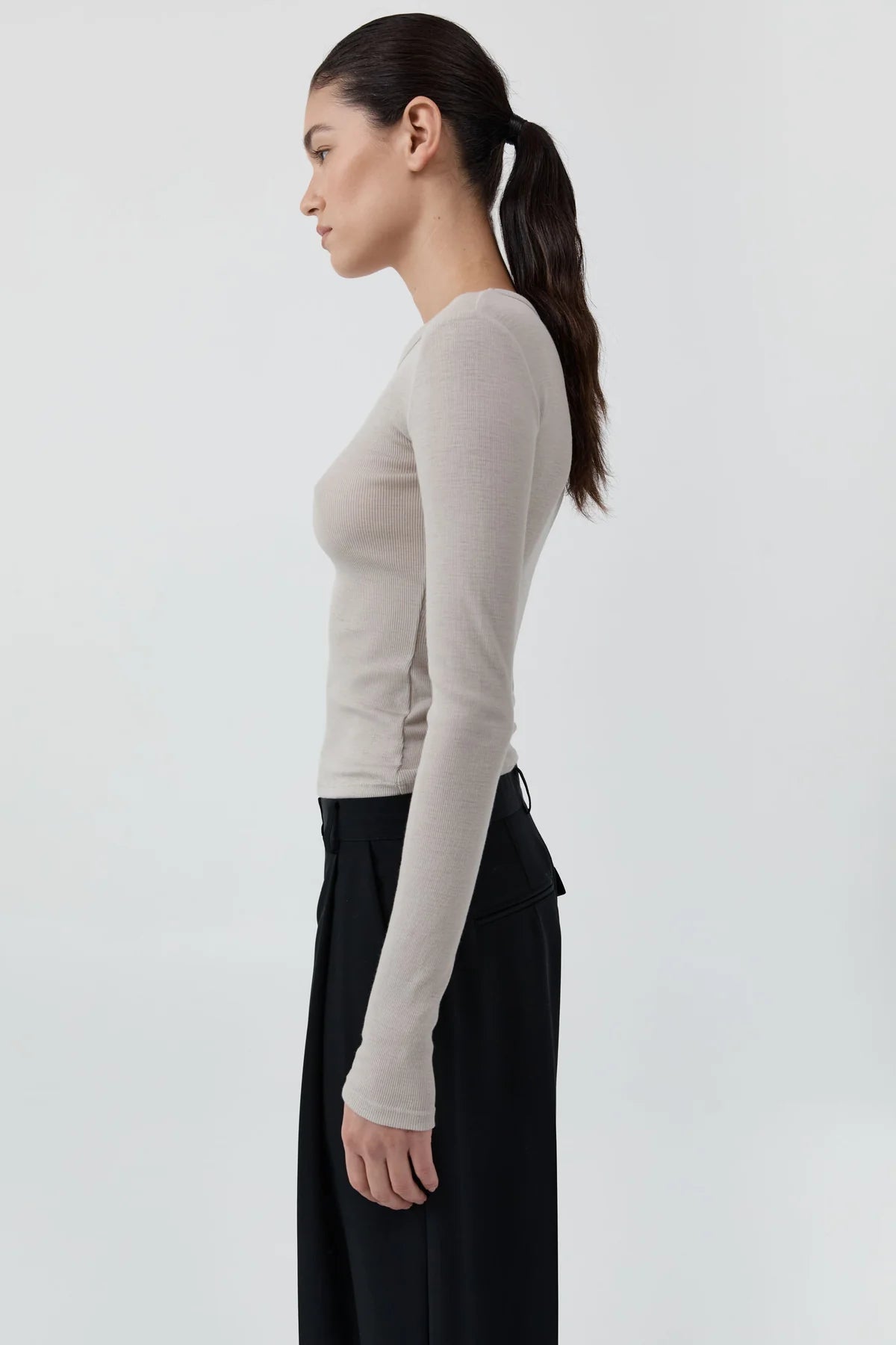 Baby Wool Long Sleeve Top in Soft Ash by St. Agni-St. Agni-Idlewild-Cincinnati