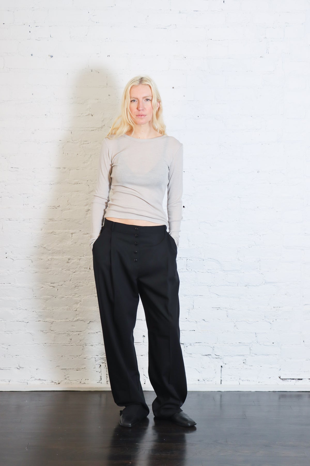Baby Wool Long Sleeve Top in Soft Ash by St. Agni-St. Agni-Idlewild-Cincinnati