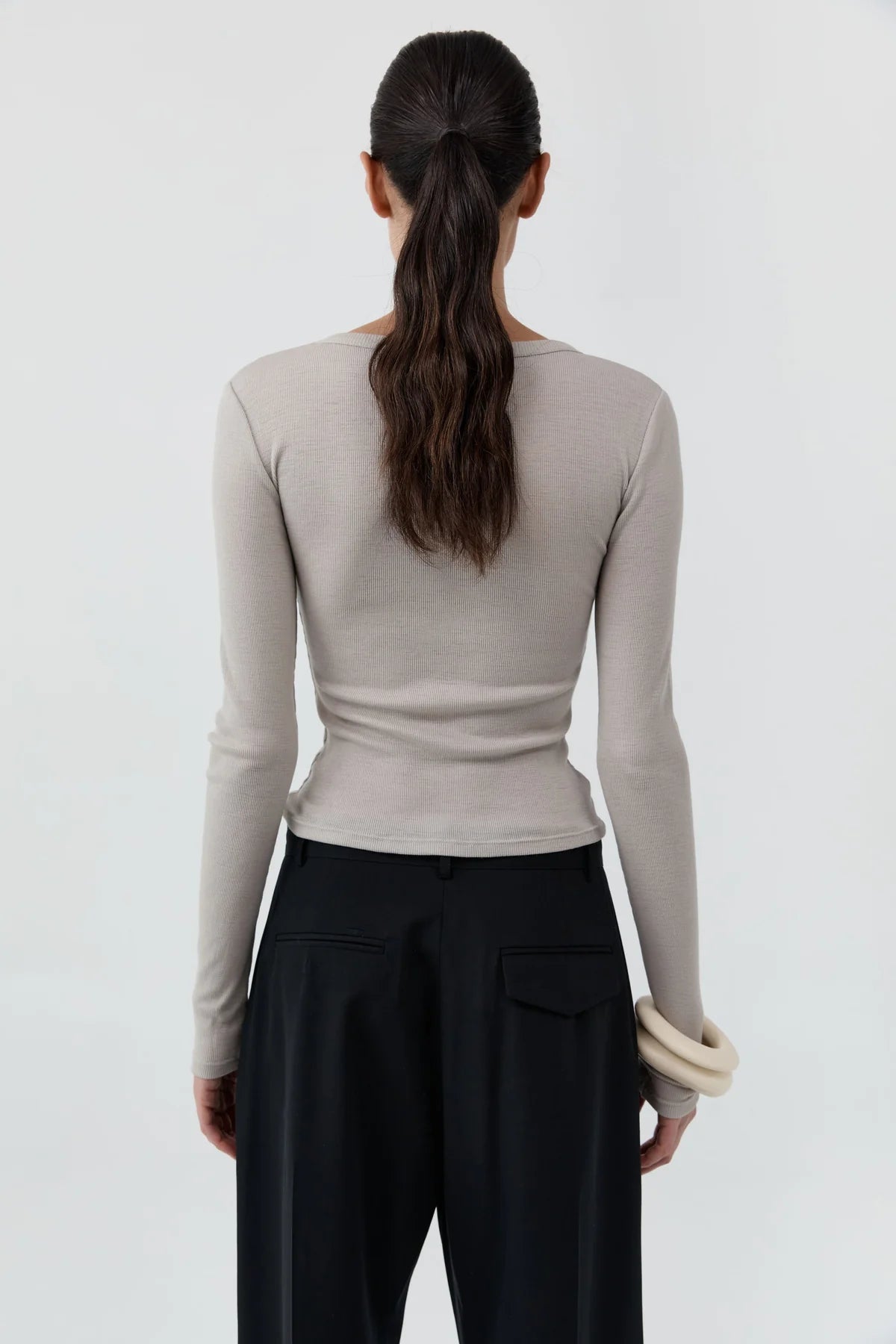 Baby Wool Long Sleeve Top in Soft Ash by St. Agni-St. Agni-Idlewild-Cincinnati