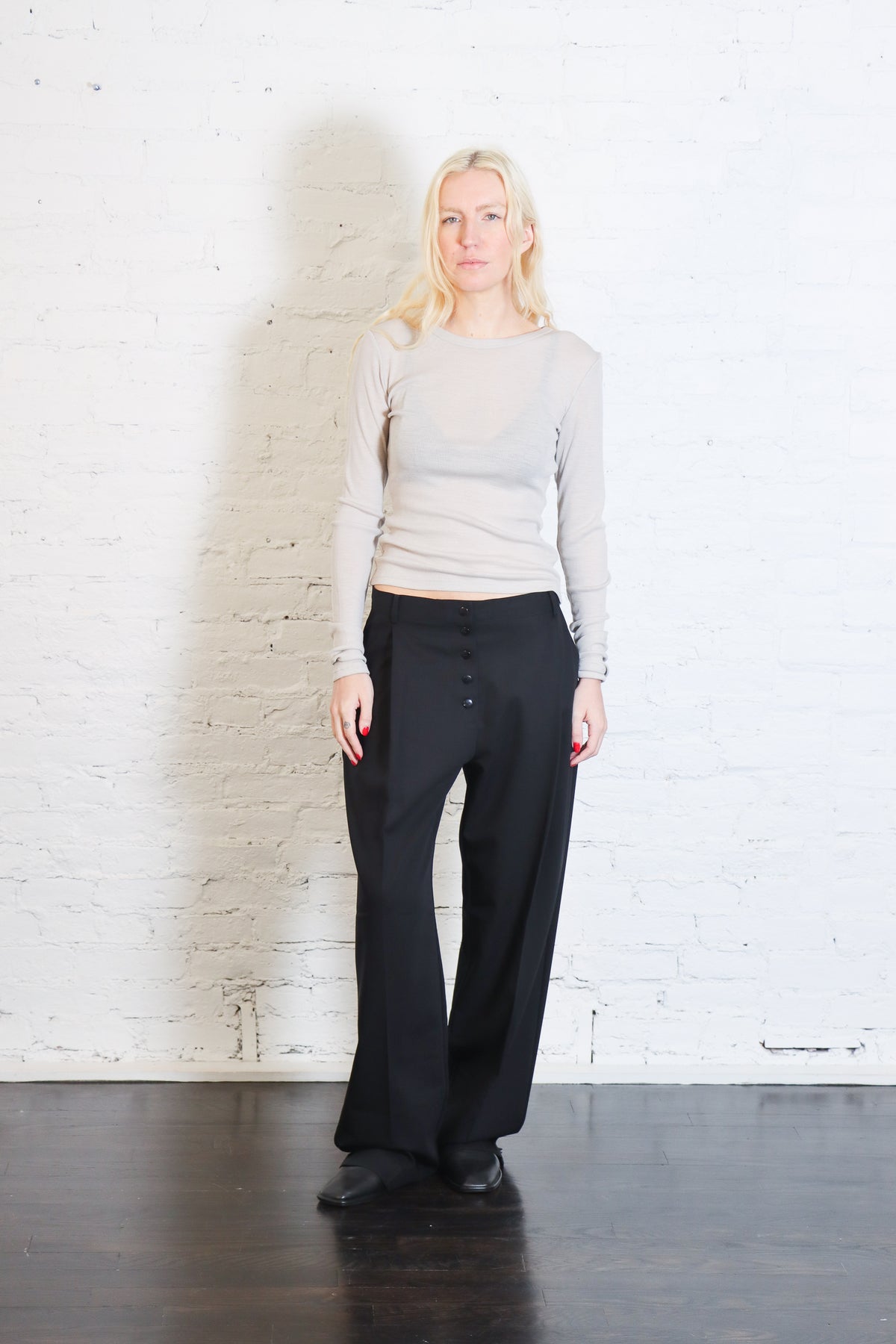 Baby Wool Long Sleeve Top in Soft Ash by St. Agni-St. Agni-Idlewild-Cincinnati