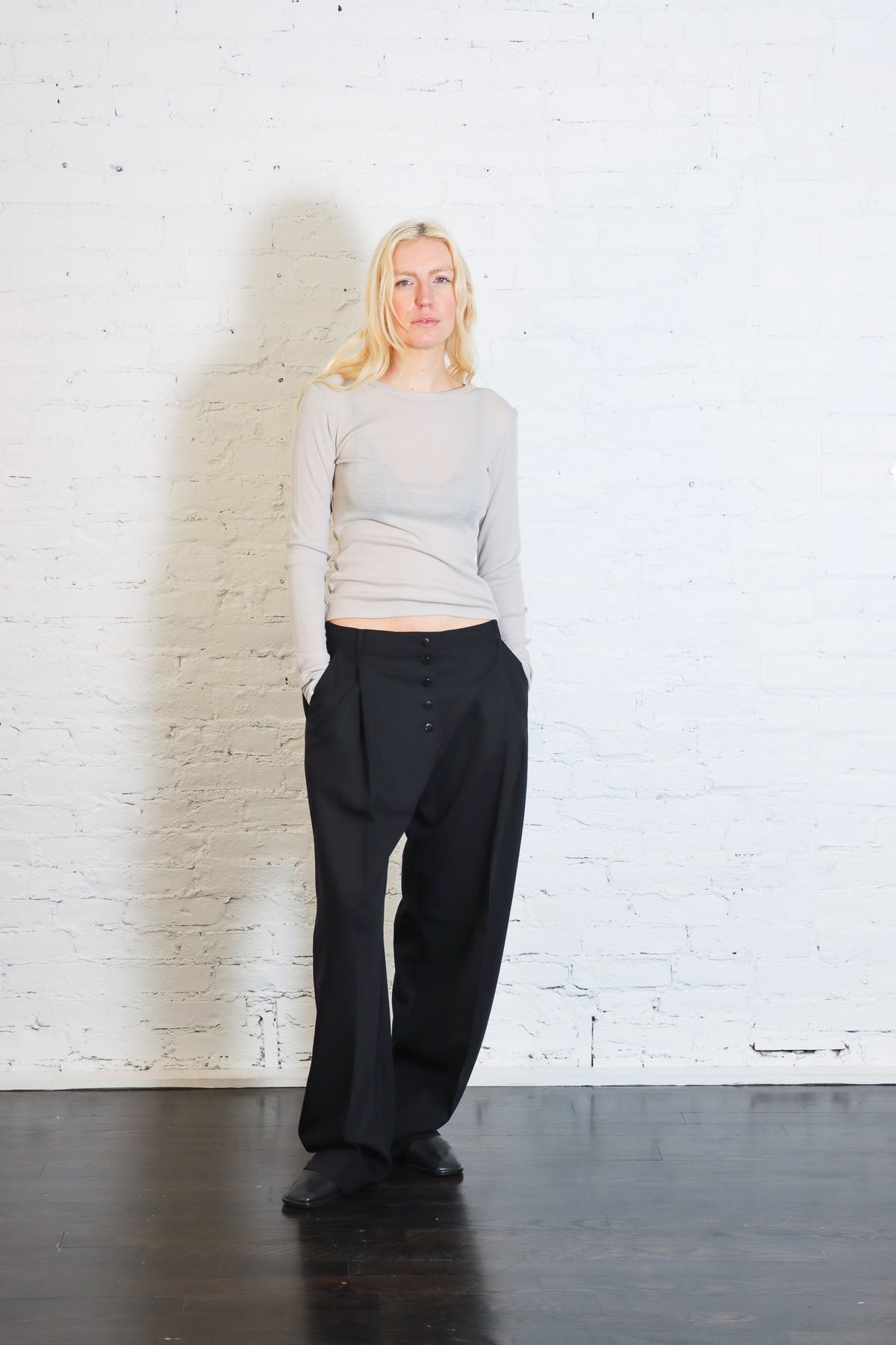 Baby Wool Long Sleeve Top in Soft Ash by St. Agni-St. Agni-Idlewild-Cincinnati