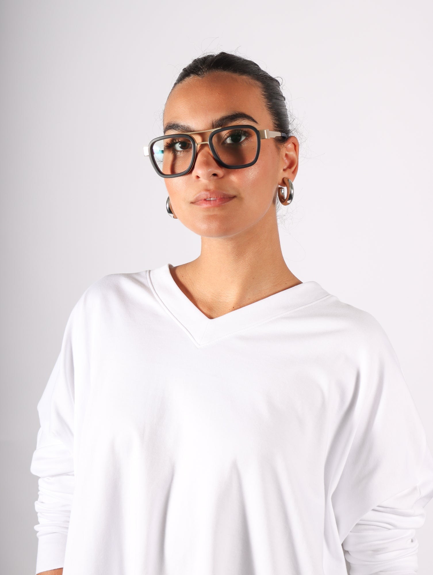 Bandit Readers in Matte Gold &amp; Black by Caddis