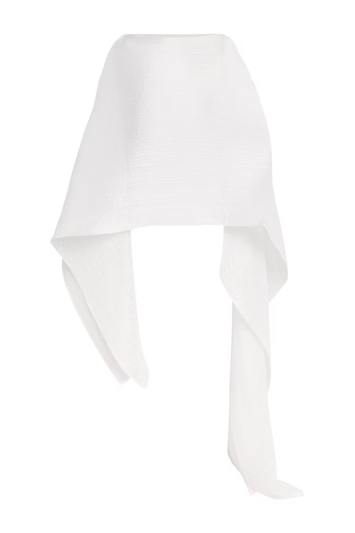 Basic Madame-T Stole in White by Pleats Please Issey Miyake-Pleats Please Issey Miyake-Idlewild-Cincinnati