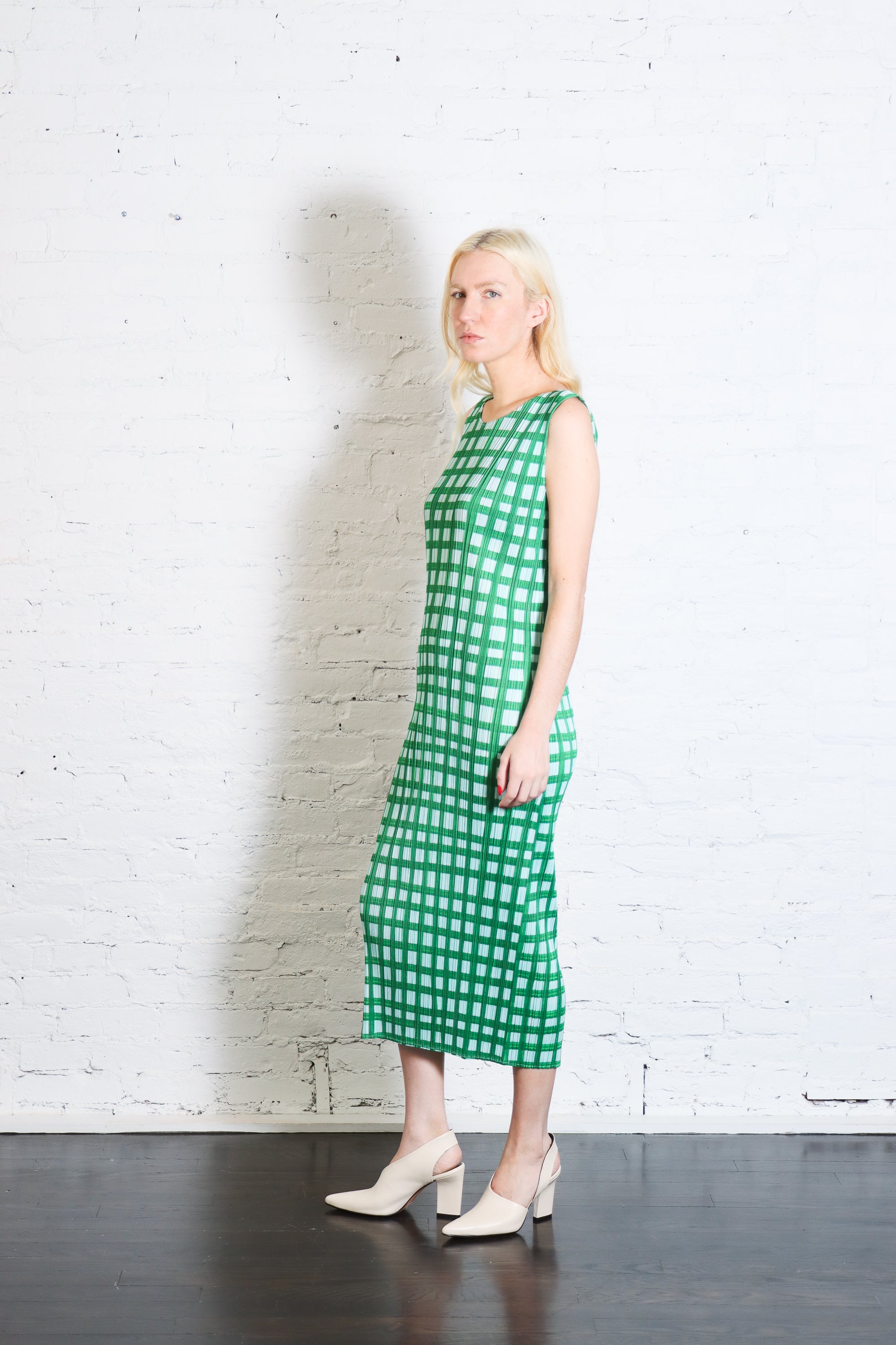 Basket Dress in Green by Pleats Please Issey Miyake-Pleats Please Issey Miyake-Idlewild-Cincinnati