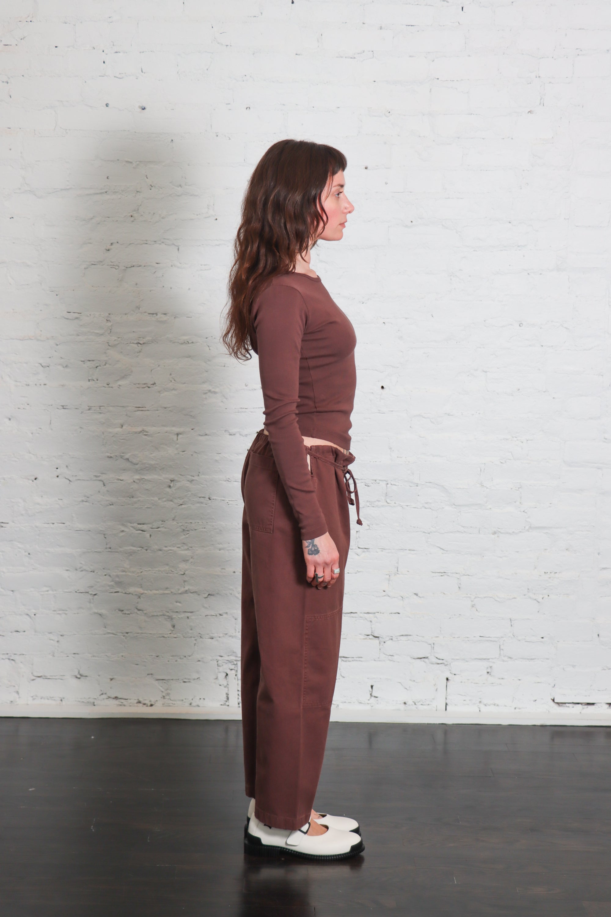 Bellevue Long Sleeve Tee in Chocolate by GIL RODRIGUEZ-GIL RODRIGUEZ-Idlewild