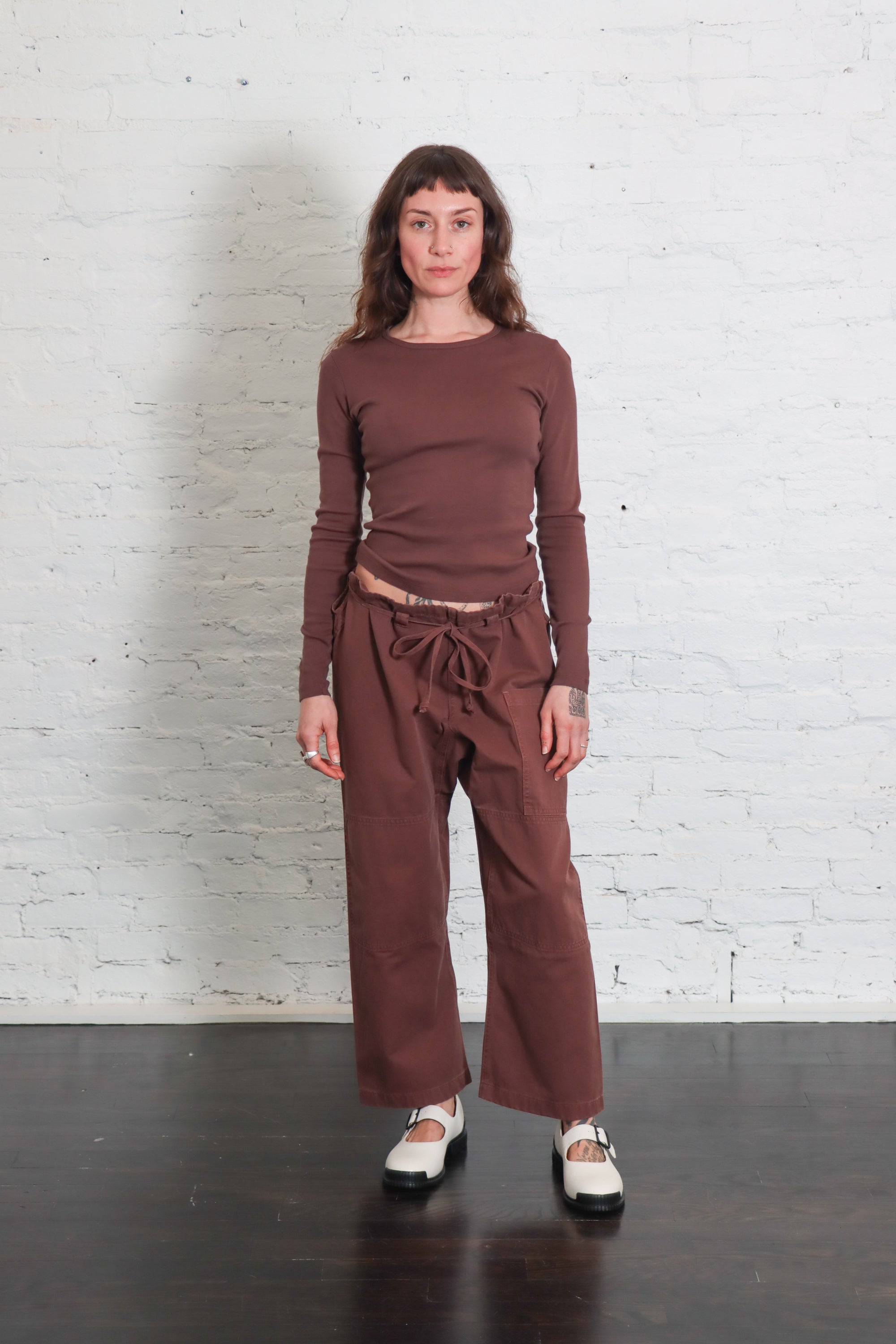 Bellevue Long Sleeve Tee in Chocolate by GIL RODRIGUEZ-GIL RODRIGUEZ-Idlewild