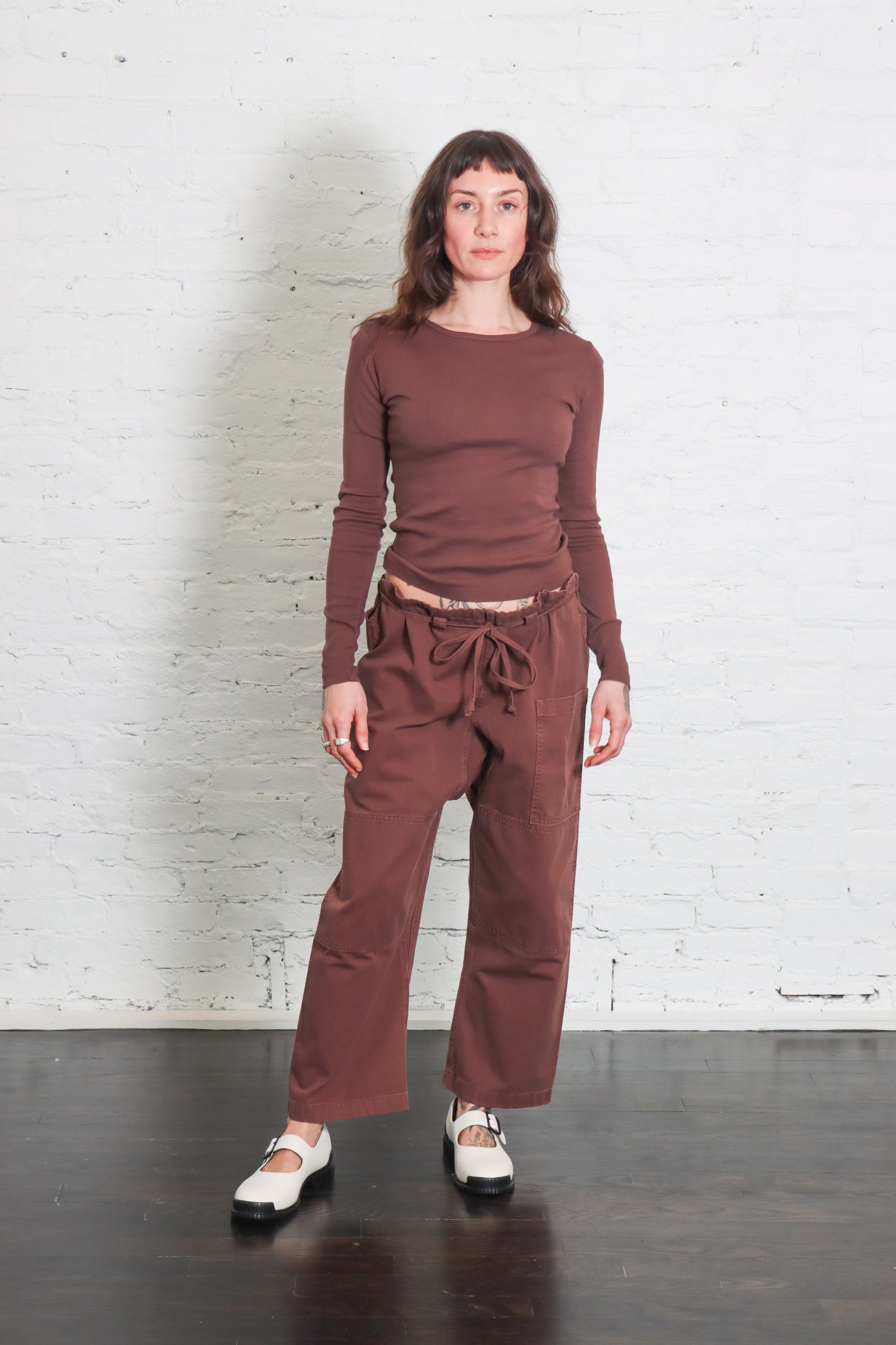 Bellevue Long Sleeve Tee in Chocolate by GIL RODRIGUEZ-GIL RODRIGUEZ-Idlewild