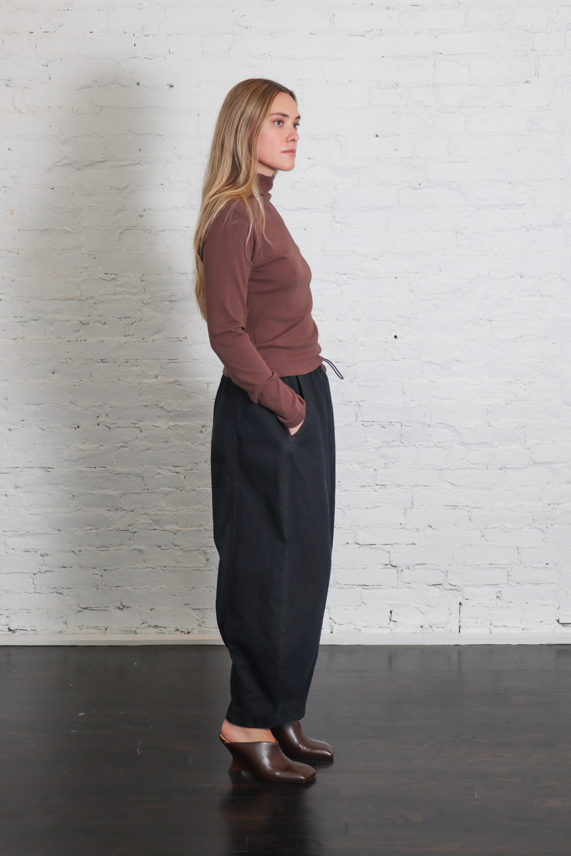 Bellevue Long Sleeve Turtleneck in Chocolate by GIL RODRIGUEZ-GIL RODRIGUEZ-Idlewild