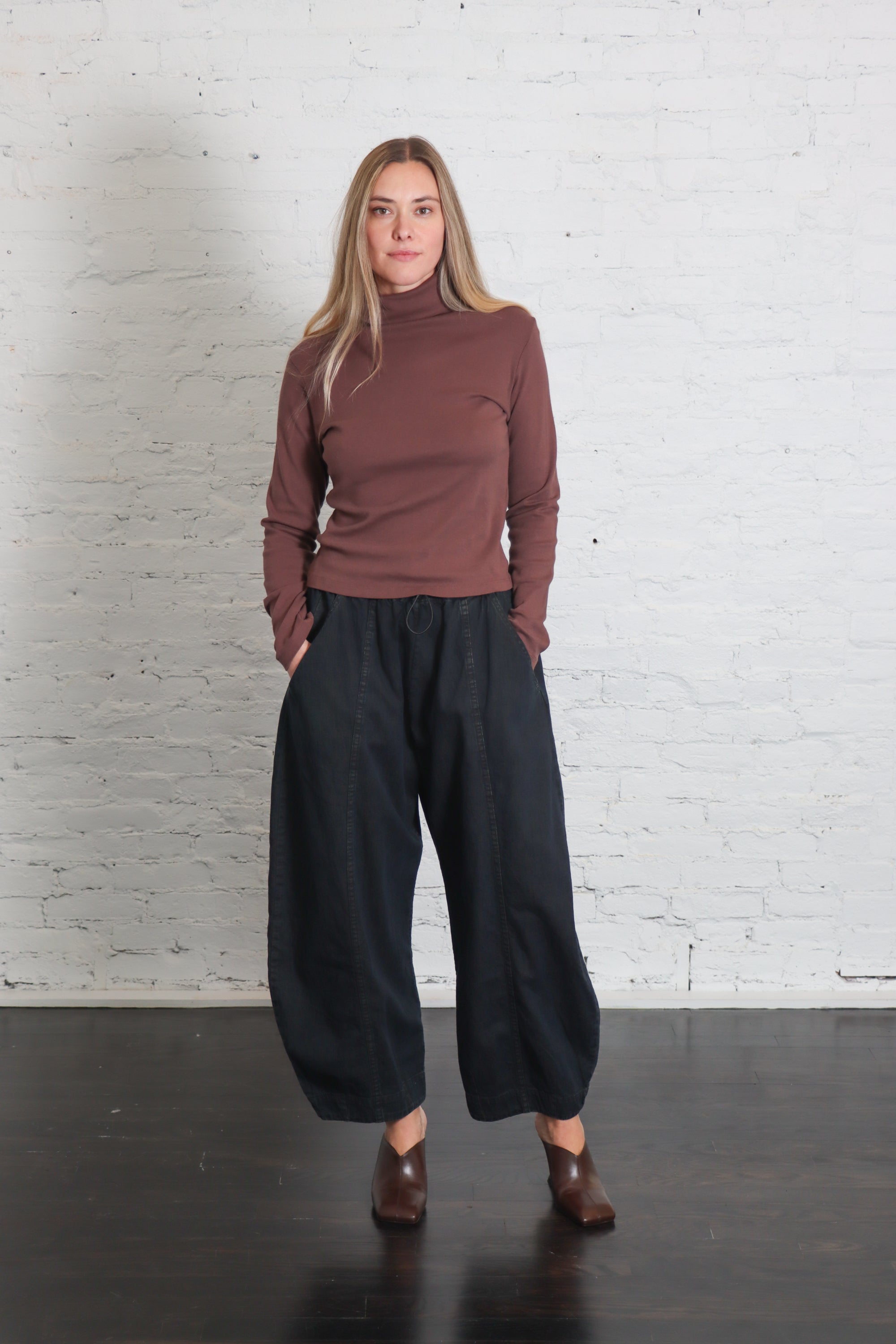 Bellevue Long Sleeve Turtleneck in Chocolate by GIL RODRIGUEZ-GIL RODRIGUEZ-Idlewild