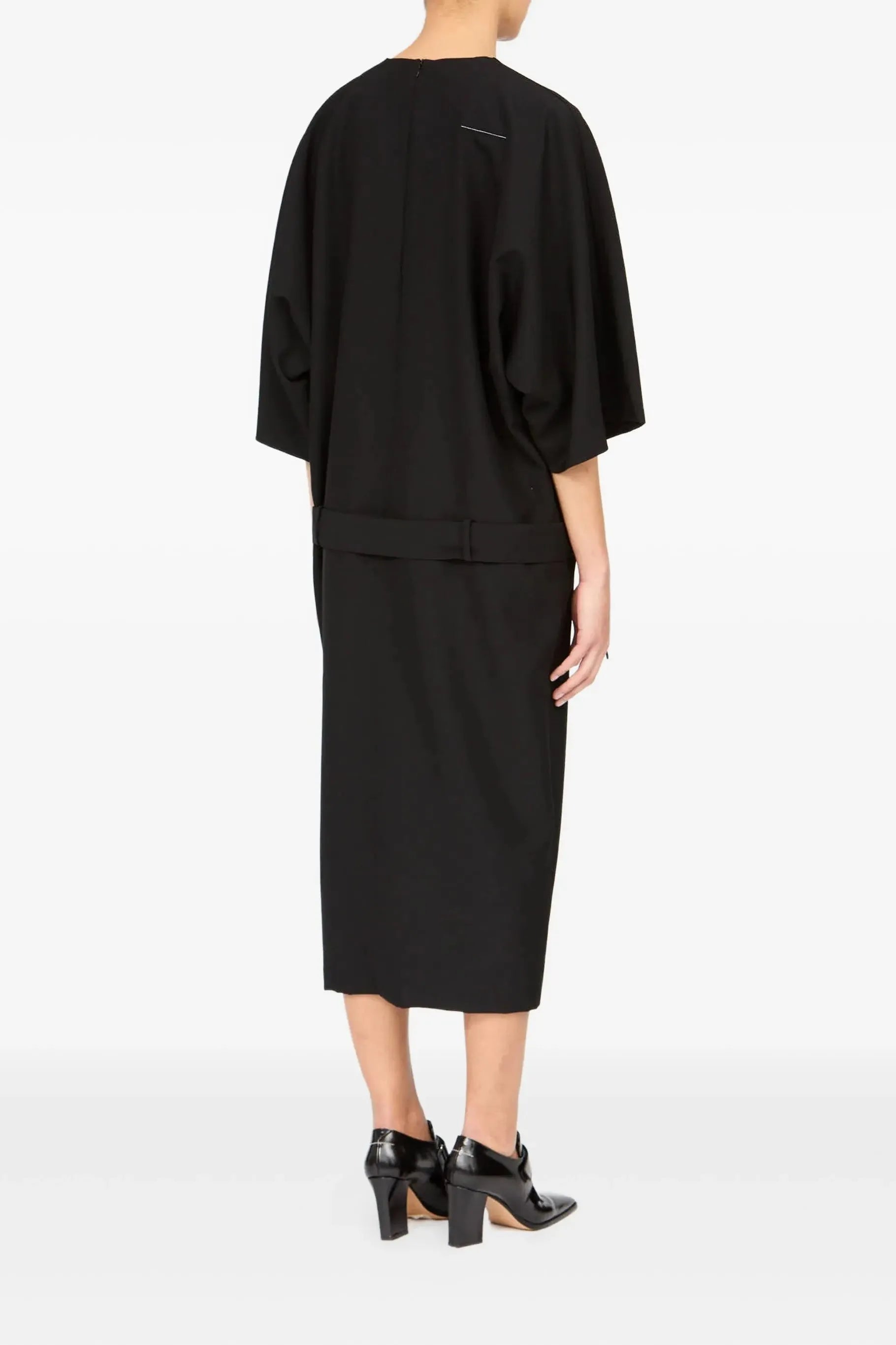 Belted Dropwaist Dress in Black by MM6 Maison Margiela-Dresses-MM6-Idlewild