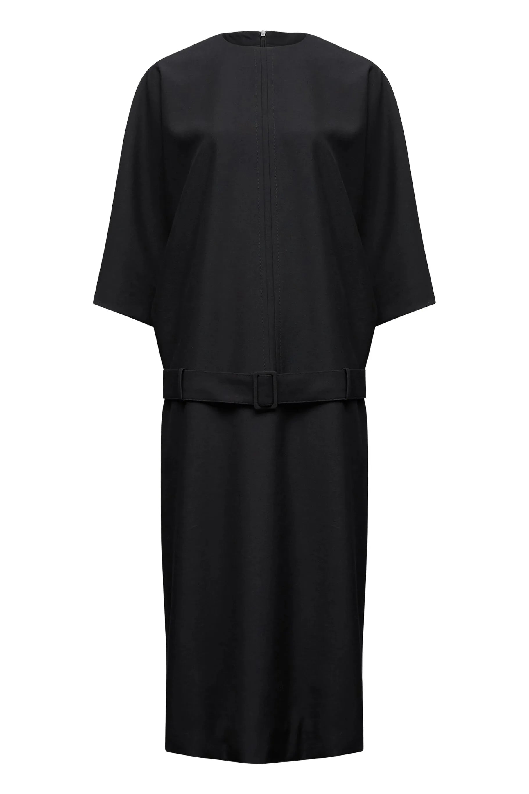 Belted Dropwaist Dress in Black by MM6 Maison Margiela-Dresses-MM6-Idlewild