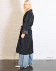 Belted Loose Coat in Black Velvet by Album Di Famiglia-Album Di Famiglia-Idlewild-Cincinnati