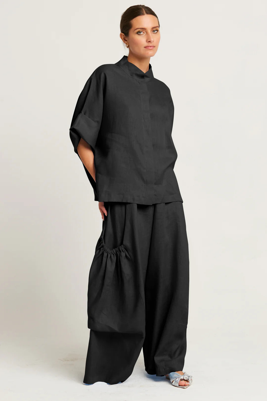 Big Pocket Linen Pant in Black by Planet-Bottoms-Planet-Idlewild