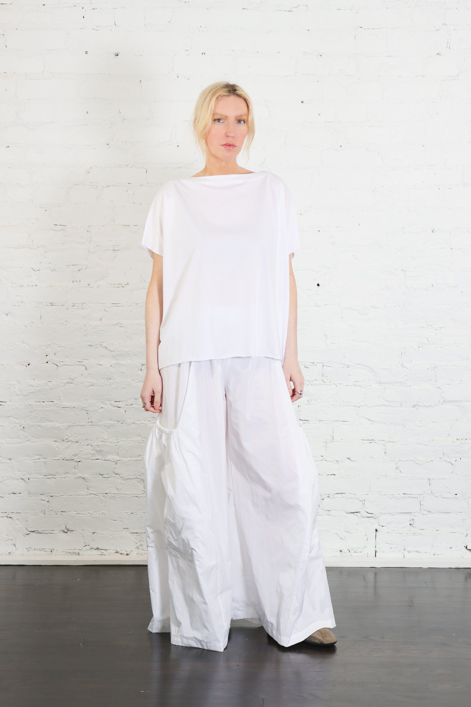 Big Pocket Nylon Pant in White by Planet-Planet-Idlewild-Cincinnati